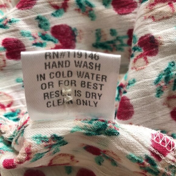 Cy Red Apple Pattern Cap Sleeve Midi Dress Large - Picture 6 of 6